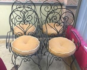 (4) Vintage Heavy Metal Chairs