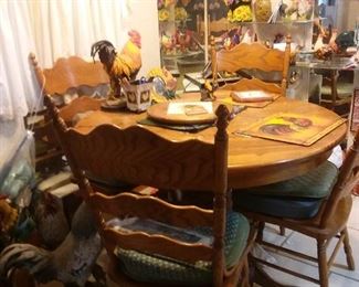 oak table with with four chairs