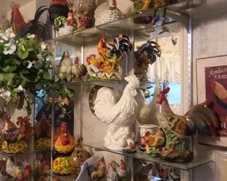 lots of roosters and chickens