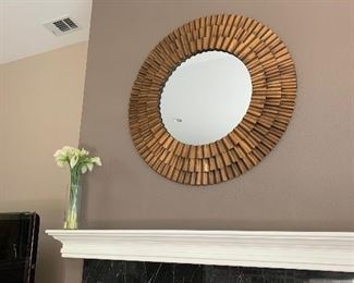 round metal wall mirror