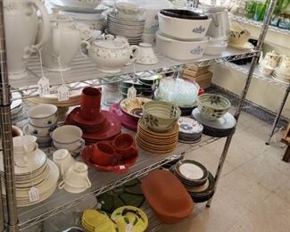 Serving pieces and Corning , China 