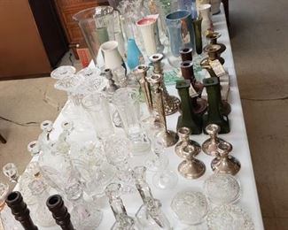 Candle sticks and vases 