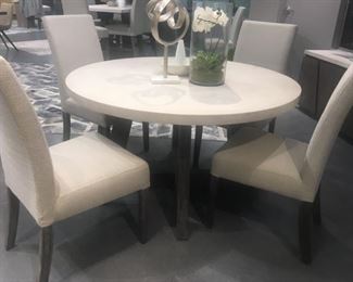 New Concrete top round dining table 4 chairs