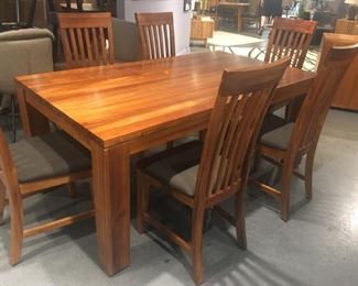 New FSC Certified Tasmanian blackwood Dining table 6 chairs 