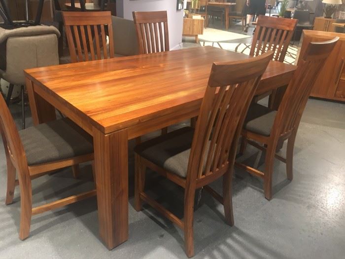 New FSC Certified Tasmanian blackwood Dining table 6 chairs 