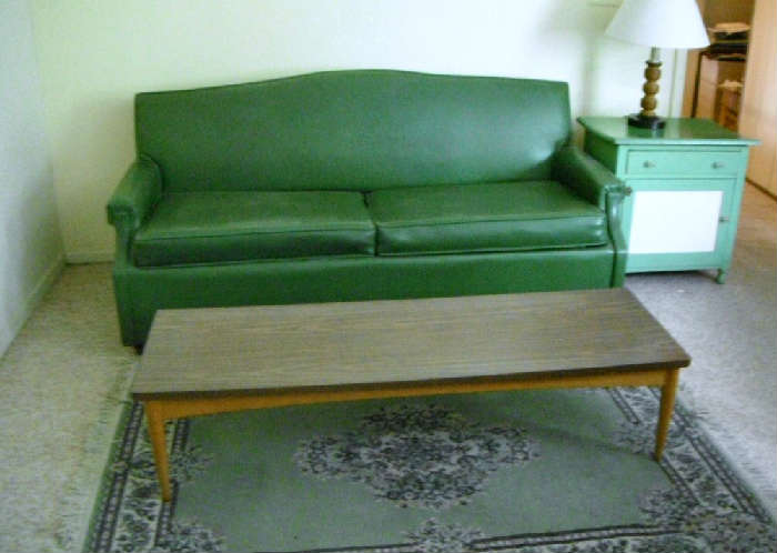 Classic "Riviera" brand hide a bed.  The coffee table is one of two matching pieces.  I love these two pieces!!