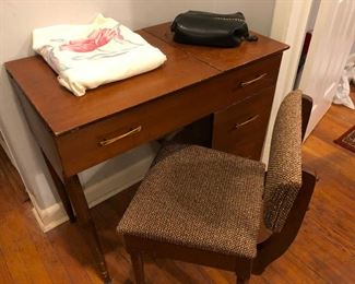 Sewing machine inside cabinet