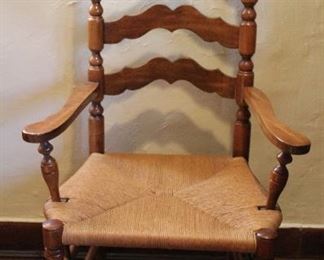 1 of 2 Ladder Back Arm Chairs