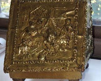 Brass Covered Coal Scuttle