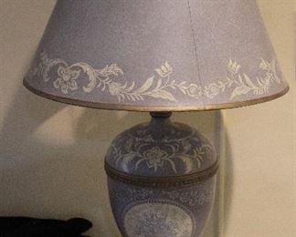 1 of 2 Wedgwood Style Tole Lamps