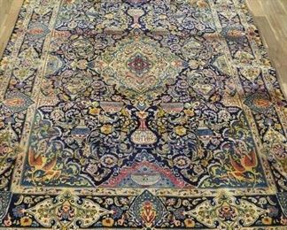 Large Hand Knotted Kashmar Design Persian Area Rug