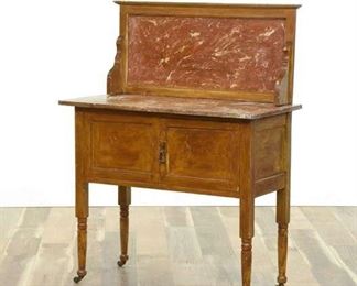 Country Farmhouse Rose Marble Backsplash Sideboard