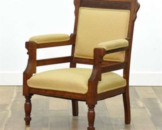 Carved Eastlake Victorian Style Armchair