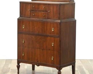 Antique Edwardian Tall Dresser W Teardrop Pulls
