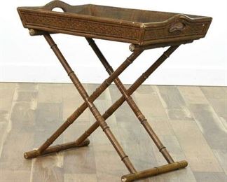 Pier 1 Imports British Campaign Bamboo Style End Table