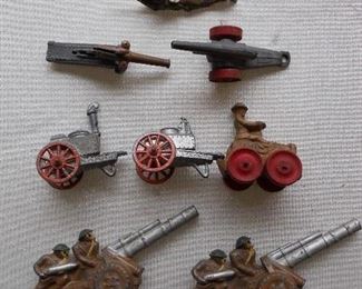"Smalls" Area-In a Case:  World War artillery lead figures that are now in the case.