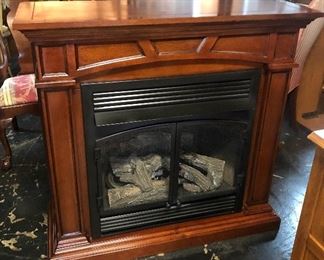 43" Convertible Vent-Free Dual Fuel Gas/Propane Fireplace (with additional piece to create a corner unit) in Cherry, w/Remote Control 