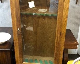 Solid Oak Gun Cabinet with key