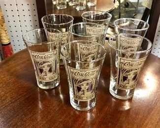 Set of 7 Coca-Cola Glasses 