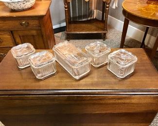 Vintage Glass Refrigerator Storage Containers 