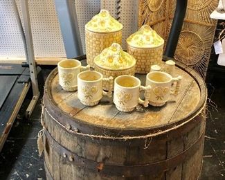 c.1970's Cannister Set with S&P Shakers and 4 Mugs