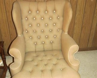 HANDSOME TUFTED WING CHAIR