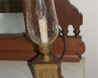 PAIR OF HURRICANE LAMPS.