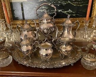 Silver plate coffee and tea service. 