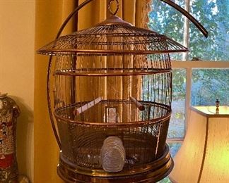 Hendryx period Art Deco copper & Brass bird cage. 
