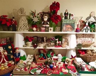 Christmas decor including vintage Christmas