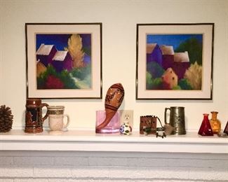 Artwork, handle holders, mugs, glassware