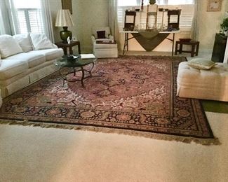 Karastan 10'x14' area rug, beautiful condition! Living room furniture, lamps, etc.
