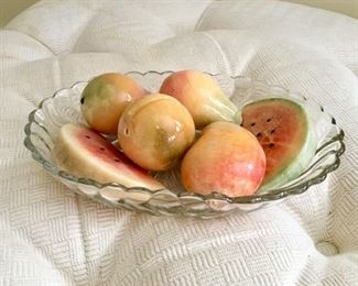 Glass bowl & glass fruit
