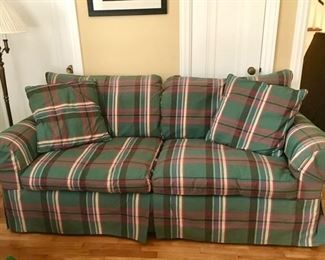 Plaid sofa (Merkel's Furniture Store)