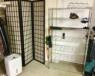 De-humidifier, room divider, metal wine rack