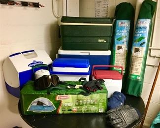 Camping equipment, coolers, etc.