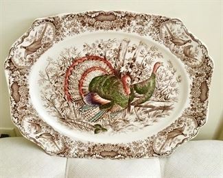 Turkey Transferware oval platter