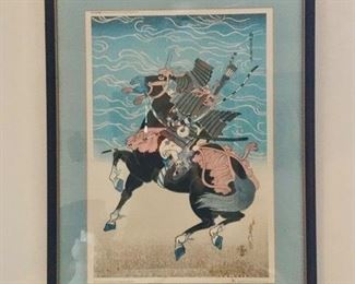 Signed Woodblock framed print