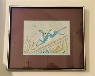 Signed and framed silk