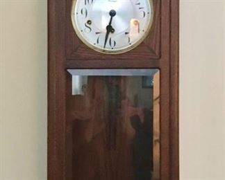 Wall clock w/ beveled glass