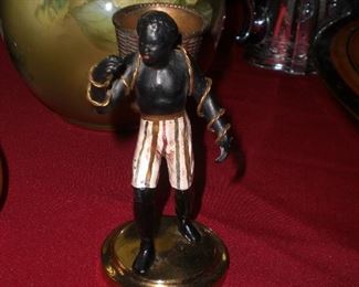 5" Blackamoor cold painted match safe with striker