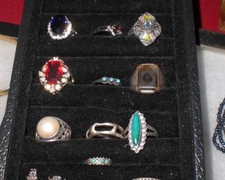 several nice sterling rings