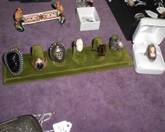 aeveral sterling rings