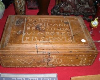 1770 David Pils hand carved Bible box