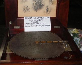 detail of Regina disc music box