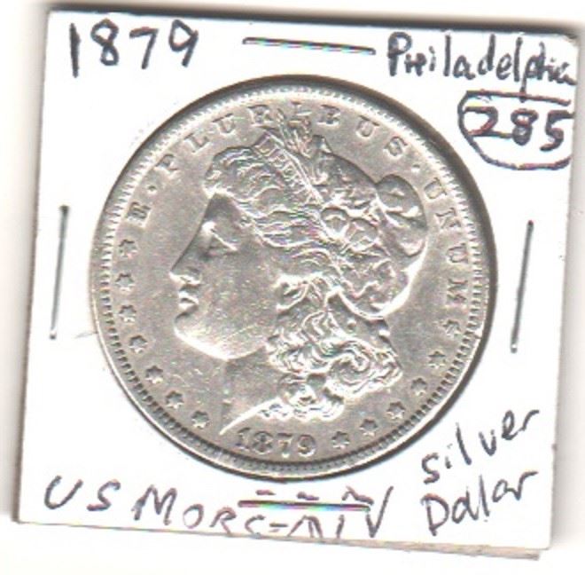 1879 Morgan U.S. silver dollar in beautiful condition.  We think it will probably grade Uncirculated.  PLease inspect for yourself. 