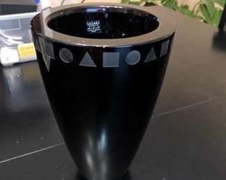 Sasaki black crystal vase