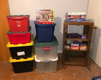 Storage bins and games