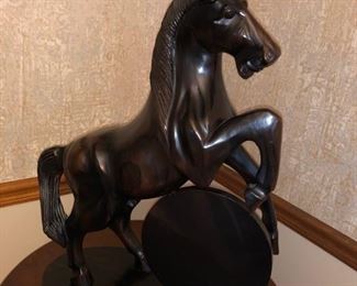 Gorgeous hand carved wooden horse .....