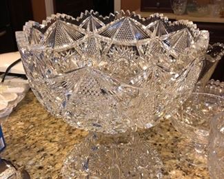 Gorgeous cut glass punch bowl